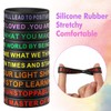 QEERBSIN 20 PCS Inspirational Silicone Bracelets Black Motivational Quote Rubber