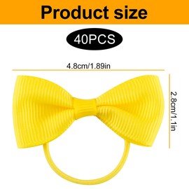 Thyonta Thyonta 40 Pcs Baby Girls Hair Bows 2-Inch Solid Color Elastic Headband Grosgrain Ribbon Elastic Hair Ropes Hair Accessories for Kids Toddlers Little Girls Parties and Outdoor Wear