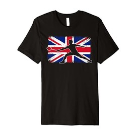 Badminton Player Union Jack Great Britain Uk British Flag Premium T-Shirt