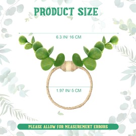 20 Pack Eucalyptus Napkin Rings Spring Floral Napkin Rings Greenery Flower Leaf Napkin Rings Farmhouse Wedding Wooden Beads Napkin Holders Exquisite Dinning Table Setting for Summer Banquet Party