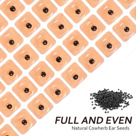 rosenice ROSENICE 600 Counts Acupuncture Vaccaria Ear Seeds Disposable Ear Press Seeds Multi-Condition Ear Seed Acupressure Kit (10 Sheets)