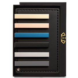 Krawattenklammern für Herren, glänzend und matt, Krawattennadel, Vorteilspackung in einer Geschenkbox (6, klassisch)