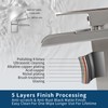 BWE Waterfall Bathroom Faucet Brushed Nickel with Pop Up Drain