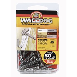 Hillman 3/16 in. Dia. x 1-1/4 in. L Chrome Pan Head Walldog Screw & Anchor 20 pk