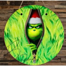 The Grinch Christmas Style 10 Inch Metal Door Hanger