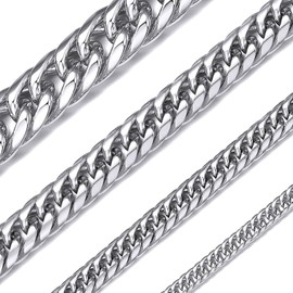 ChainsHouse 17.7 inches (45 cm), Hypoallergenic, Kihei Necklace, Men's, Popular, Silver, Stainless, Lady’s, Accessory,