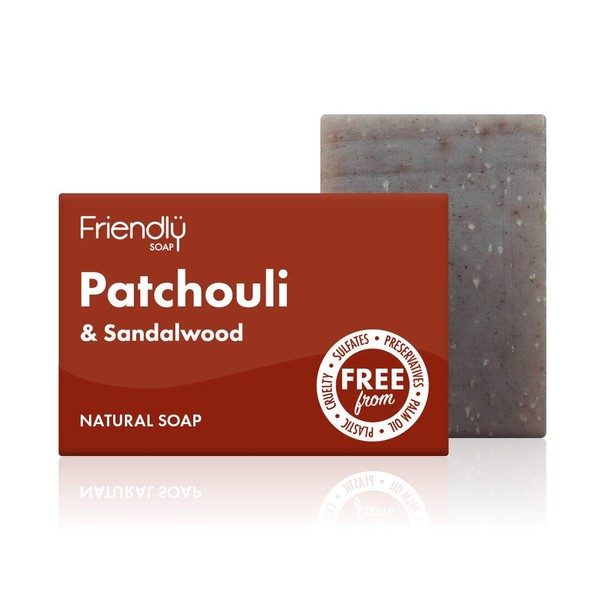 Friendly Soap Handmade Natural Soap Patchouli and Sandalwood - Pack of 6