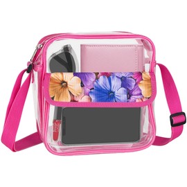 BVYA Clear PVC Purse Bag, Stadium Approved Crossbody Bag, Clear Concert Bag