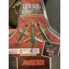 Swhacker 1 pack  2.0" Cut Swhacker 100 Grain Expandable Broadheads 2 Blade FREE SHIPPING