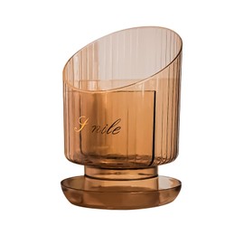 M & M Rotating Makeup Brush Holder Organiser Very Decorative and Practical (Amber)