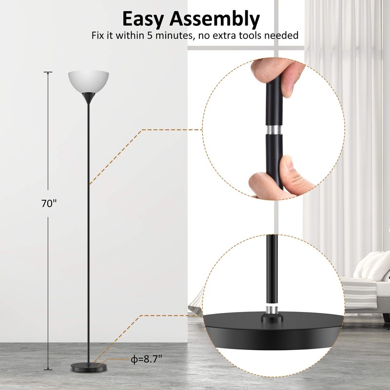 PESRAE Floor Lamp, Remote Control with Stpeless Color Temperatures and