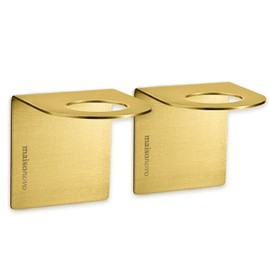 MaisoNovo Adhesive Soap & Shampoo Holder Set of 2 - Gold | Wall Mounted Dispenser Holder