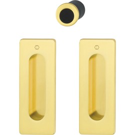 Hoppe 3390366 Sliding Door Handle Set M464 – Without Lock Square Rosette BL, PVD Brass