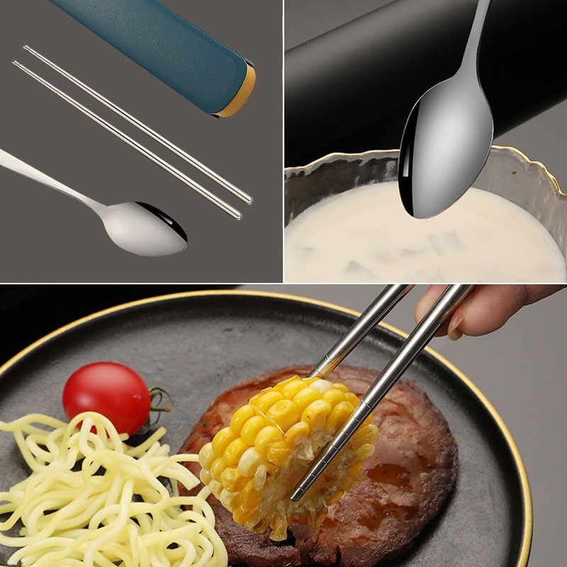 Stainless Steel Chopsticks and Spoon Set, Chopsticks Spoon Fork Tableware