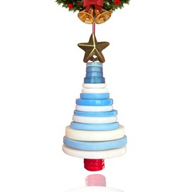 Christmas Tree DIY Button Kit, Christmas Tree Ornament, Blue Homemade Sewing Ornaments for Christmas Tree Xmas Hanging Ornaments for Christmas Party Tree Window Decorations