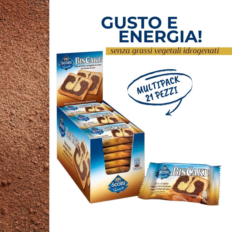 Riso Scotti Snack - BisCake Merendine Variegate Vaniglia e Cacao