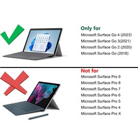 Kepuch Custer Case for Surface Go 4 2023, Go 3 2021, Go 2 2020, Go 2018,Ultra-Thin PU-Leather Hard Shell Cover - Green