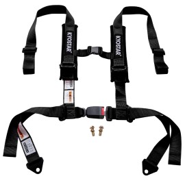 KYOSTAR 2'' Racing Safety Harness 4-Point with Ultra Soft Heavy Duty Shoulder PadsModel Number: EF8151BK, Color: Black, Specification: EF8151BK