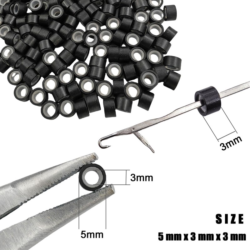 Aouuhe 500 Pcs Micro Link Rings Beads for Hair Extensions