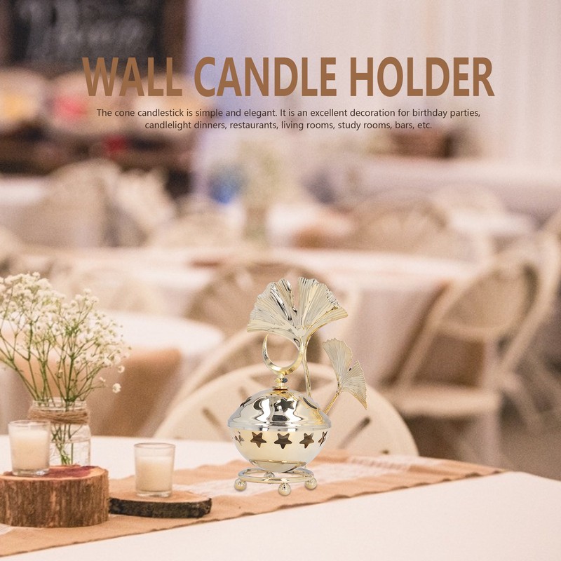 Candle Holder Arabian Star Moon Ginkgo Shape Metal Candle Holder