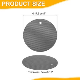 uxcell 3pcs Silicone Jar Opener Pads, 17.5cm/7" Texture Can Opener Multipurpose Round Bottle Lid Opener Non-Slip Coasters for Weak Hands Seniors Children, Gray