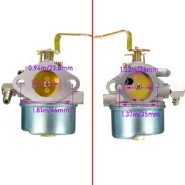 640152 Carburetor with 33268 Air Filter/Spark Plug/Fuel Line for Tecumseh HM80 HM90 HM100 640023 640051 640140 640152A 8-10 HP Engine Snow Blower/5000w Generator