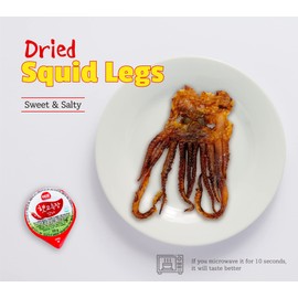Korean Food Dried Squid Legs Snack (Original 20g X 10) + Red pepper paste 10g