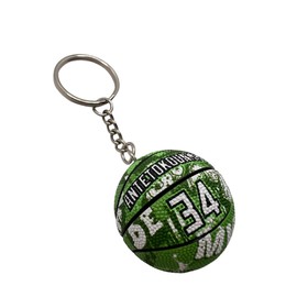 Ball Keyring Compatible with 34 Bucks Basketball Gadget Accessories Gift Idea Men Women Children Creative 3D Pendant, green, One size