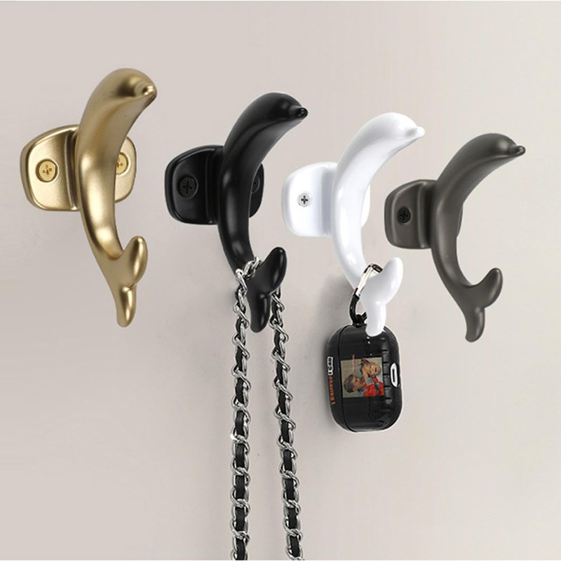 XSGTZMJ 4 Pcs Decorative Hooks Dolphin Styling,Dolphin Coat Hook for