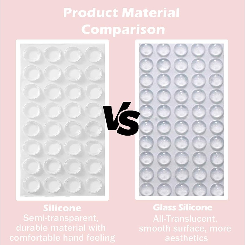 100 Pcs Glass Silicone Nail Art Typing Stickers, Clear Glass