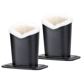 Aatacas Pack of 2 Plush Lined Eyeglasses Holder Stand Protective Glasses Case For Desks Or Nightstands (2 Pcs Black Croco)