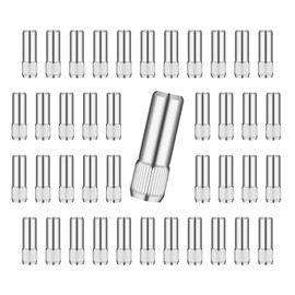 HLIWS Cylinder Pins, Shelf Support 6 mm, Nickel-Plated Shelf Brackets, Pack of 48, 20 x 6 mm, Silver, for Cupboards, Bookcases, Bookshelves and Other Shelves