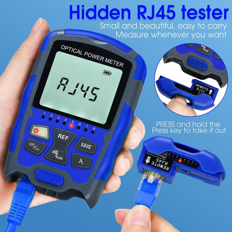 Portable Optical Power Meter A-M70 Fiber Optic Tester 10-Wavelength with