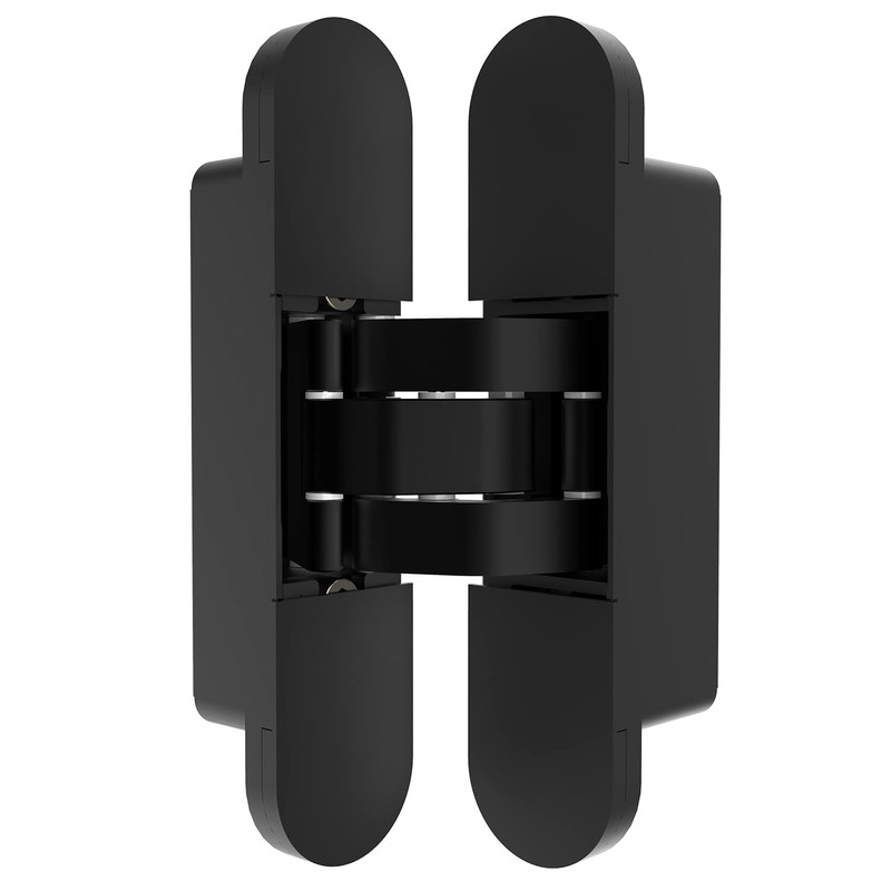 Black Invisible Door Hinge 180 Degree Swing, Heavy Duty (135lb)