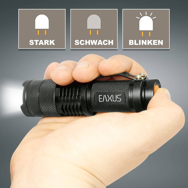 Eaxus® Set of 2 LED Torch Glow-X Professional Mini Torch
