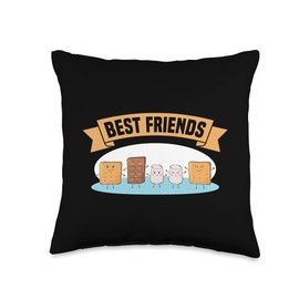 S'more Cookies Marshmallows Best Friends - Funny S'more Throw Pillow
