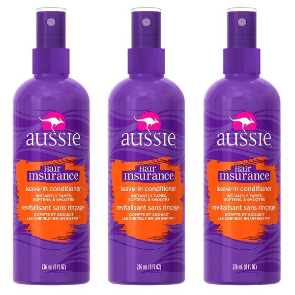 Aussie Hair Insurance Leave-In Conditioner 8 oz (Pack of 3)