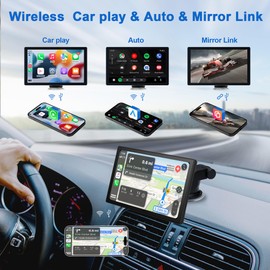 9 Inch Car Stereo with Apple Car Play & Android Auto,Portable Touch Screen Car Player Wireless Car Play Screen with Voice Control, Suitable for Screen for All Vehicles