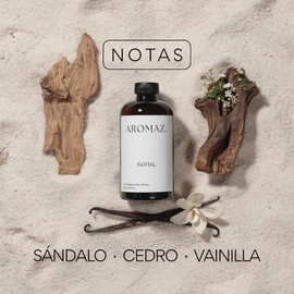 Santal – Esencia para Difusor Profesional 250 ml | Aroma Premium de Alta Concentración | Sándalo, Cedro y Vainilla