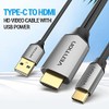 Flaretech 2 Meter Type-C to HDMI Cable 4K@60Hz Compatible -with