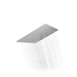 SOLVEX Cabezal de Ducha de Lluvia 6 Pulgadas Acero Inoxidable Regaderas para Baño Baja Presion, Diseño Ultra Delgado Ducha de Baño, Boquilla de Silicona Anti-Obstrucción, Acabado Satinado, SP-50016-2