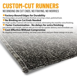 Ottomanson 2'6" x 11' Ultra-Thin Hallway Runner Rug - Durable Non-Slip Carpet for High-Traffic Areas - Fits Under Doors for Seamless Entry - Ideal for Kitchen, Entryway, Bedroom & Living Room, Black