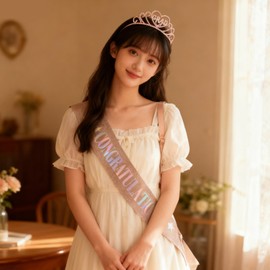 Koundeneko Graduation Ceremonies Crown Sash, Set of 2, Stylish, Party Decorations, Glitter, GARD Headband, Congratulations Print, Tasui, College Students, Masters, High School Students, Graduation