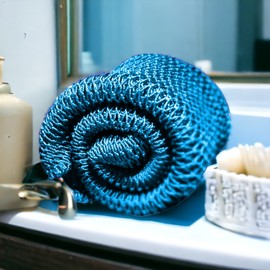 Sarhaana African Shower Net Djampe African Exfoliating Shower Sponge Bath Glove Soft Exfoliating Flower XL Bathroom Accessories Women Men Kids Body Scrub Mesh