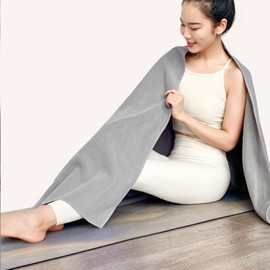 Yoga Mat Towel Non-slip Yoga Towel Quick Dry Fitness Mat Towel Yoga Blanket Cloth 24" x72" with Exclusive Corner Pockets Sweat Absorbent Yoga Blanket with Mesh Carrying Bag for Yoga and Pilates