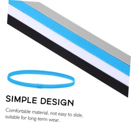 TOVINANNA 8pcs Elastic Sports Headbands for Men Women Nonslip Hair Bands Grey Comfortable Thin Workout Headbands for Running Yoga Gym Daily Use