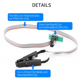 APKLVSR SOIC8 SOP8 Flash Chip IC CH341A USB Programmer for EEPROM, BIOS USB Programmer, SOP8 Clip + SOIC8 Adapter