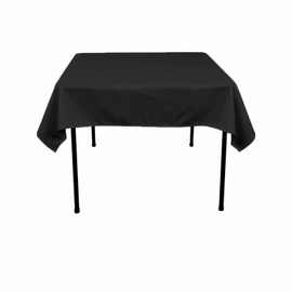 KS Linens Polyester Square Tablecloth 30"x30" (Black)