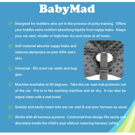 BABYMAD Waterproof Potty Training Pads Car Seat Liner - Universal Fit for Car Seats and Pushchairs Protector