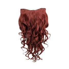 WIG ME UP - H9503-35 Clip-in Hairpiece with 7 Clips, 3/4 Wig Red 50 cm Curly Hair Extension Wig